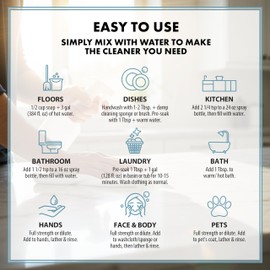 HARRIS Multi-Purpose Pure Liquid Castile Soap for Home Cleaning, Multi-Purpose Cleaner, For Dish Soap, Laundry Detergent, Kitchen and Bathroom Surfaces, Kids Rooms, Unscented, 64 Oz