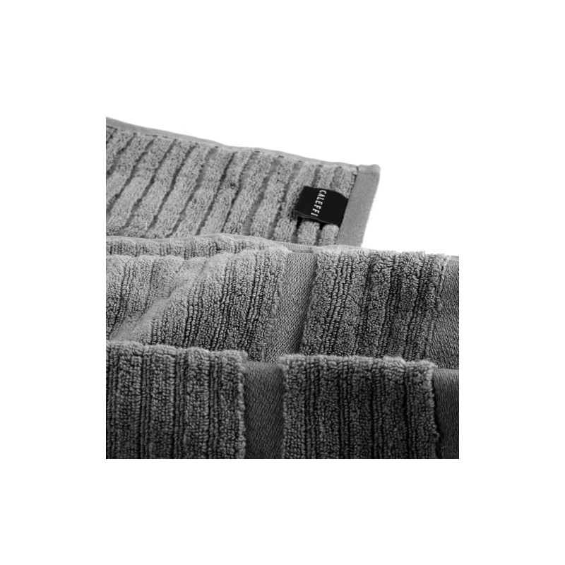 Caleffi 73859 Hand Towel with Guest Towel Cotton Stripe Anthracite