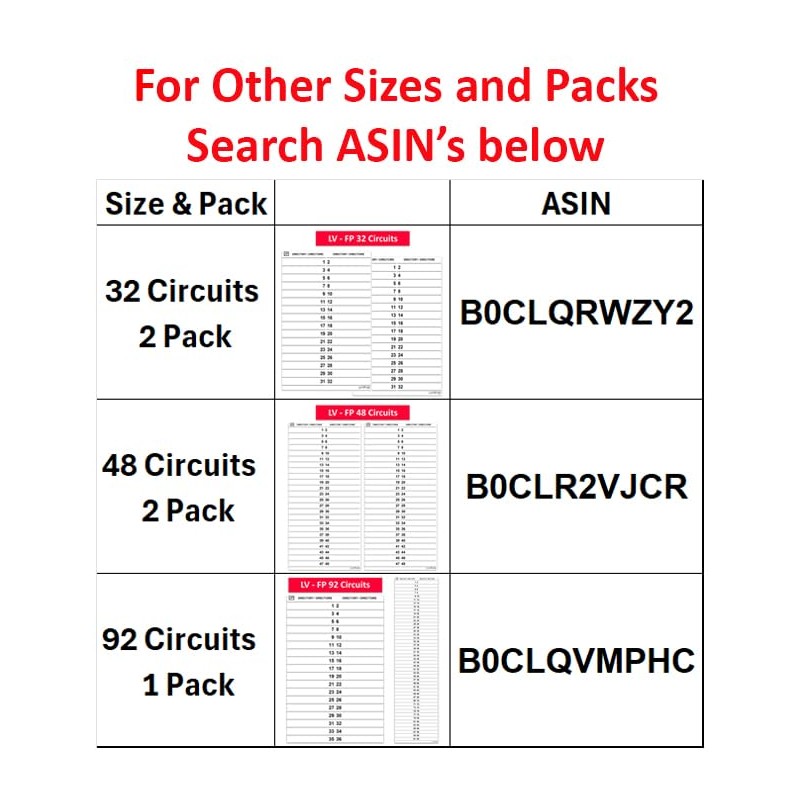 Littversions 48 Circuits 2 Pack Circuit Breaker Panel Directory Labels/Decals/Stickers,