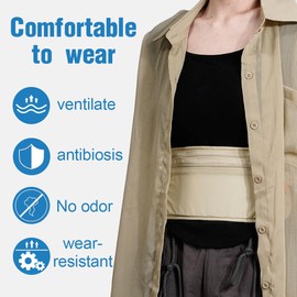 WKRTDY Travel Bum Bag with RFID Protection, Anti-Theft and Portable Flat Under Clothes, Adjustable Money Belt for Men and Women as Hip or Chest Pocket, Pack of 1, beige