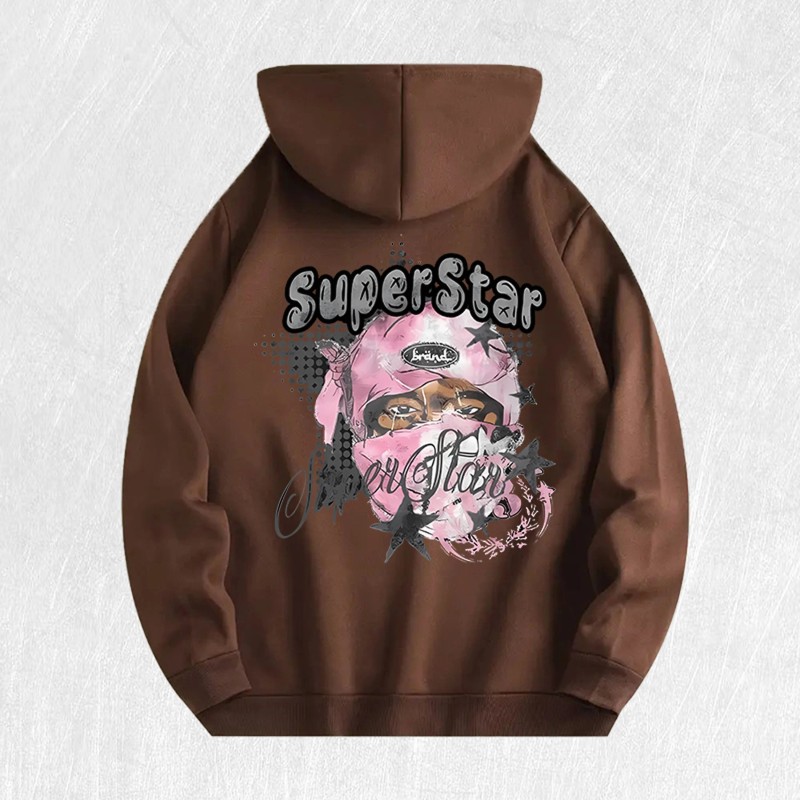 SuperStar Graphic Hoodie 100% Cotton US Warehouse 6 ColorsColor: Army
