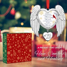 Angel Memorial Ornament Red Cardinal Christmas Ornaments Thoughtful Sympathy Gifts for Loss of Grandma, Bereavement Gifts, Rememberance Gifts for Loss of Grandmother in Memory of Loved One Gifts