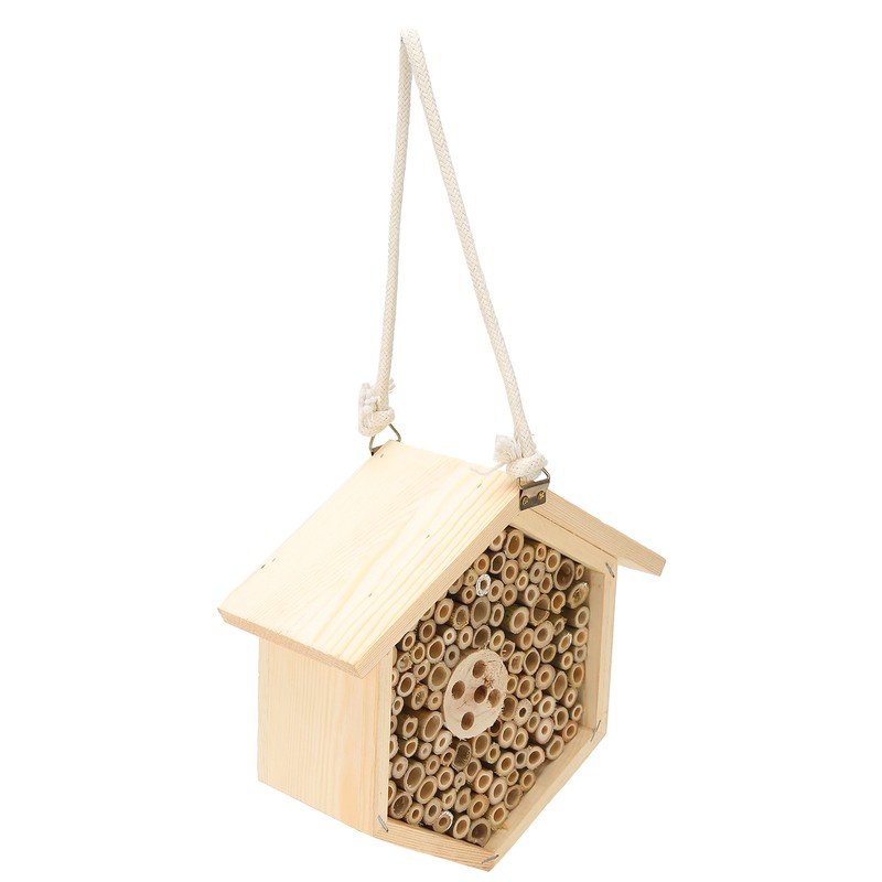 Wooden Bee House Decorative Hanging Insect House Insect Hotel for
