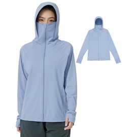 Aclice al24004 Women's Rash Guard, Long Sleeve, Hooded Hoodie, UV Protection, Upf50+ Hoodie, Body Cover, Pool, Sea, Beach, Sauna, Yoga, Stylish, Amphibious, Amphibious, S M, L, XL, XXL, 07.shadow blue