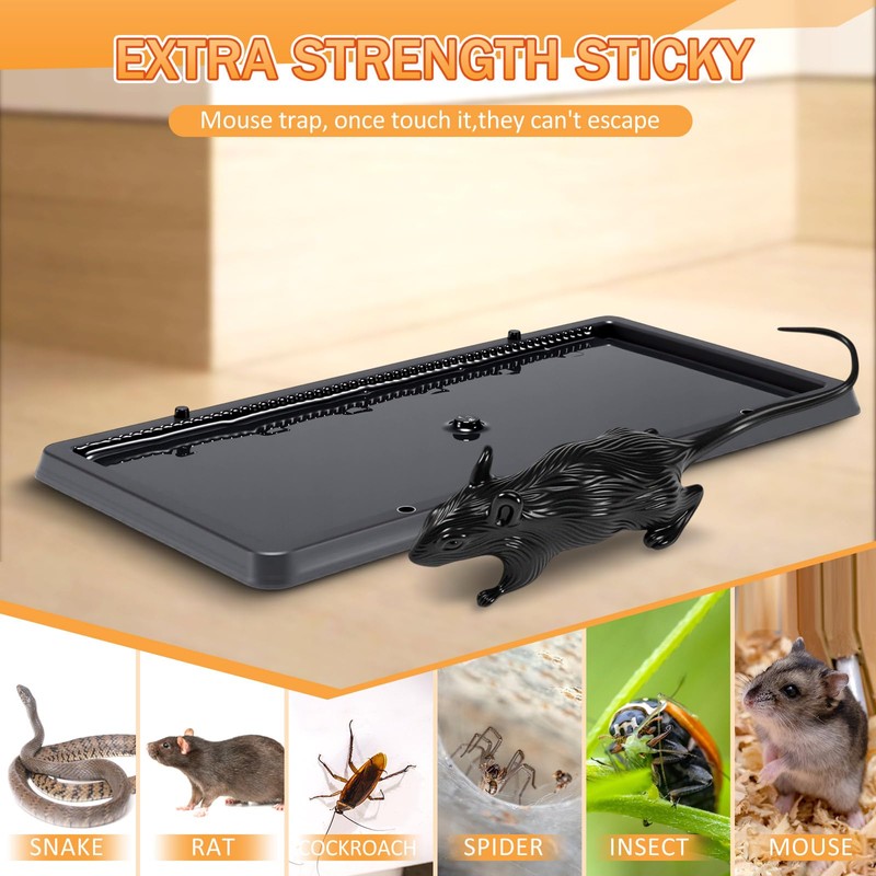 Qualirey 10 Pack 10 inch Sticky Mouse Traps with 6