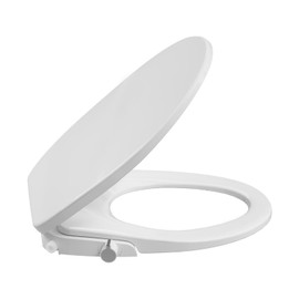 Bidet Toilet Seat Round, Non-Electric Self Cleaning Dual Nozzles Toilet Seat with Soft Close Lid, Sprayer Ambient Water Temperature, White Bidet Attachment Easy Installation