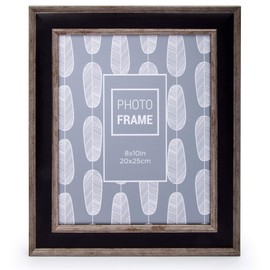 Truu Design Rustic Beautiful Two-Tone Wooden-Look Picture Frame, 8 x 10 inches, Black