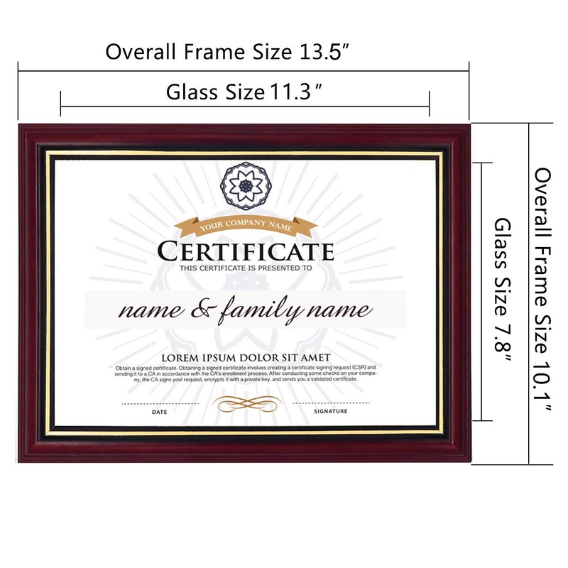 GraduationMall A4 Certificate Frame Document Diploma Picture Holder Wooden Plexilass
