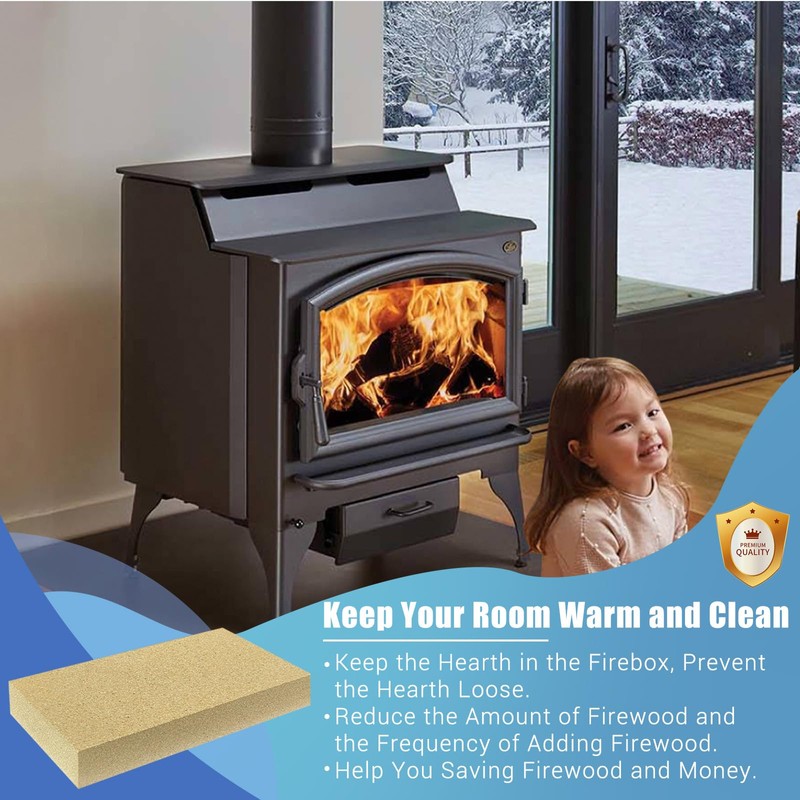 Protalwell Woodstove Firebricks, Fire Bricks, Size 9" X 4-1/2" X