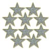 Glitter Star Badge Lapel Pin 10 Pack (Silver)