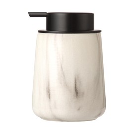 Enra Ceramic Soap Dispenser,12 oz Marble Lotion Dispenser Bathroom Liquid Refillable Hand Soap Dispenser for Bathroom Kitchen with Easy-to-Press Pump(Black Liquid Type)