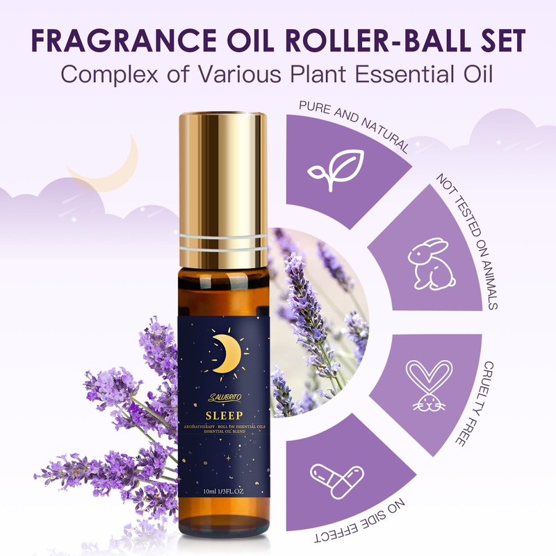 SALUBRITO Essential Oils Set, Roll On Essential Oil Blends Set,