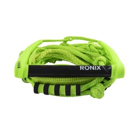 Ronix Silicone Bungee Surf Rope, 11 in. Handle w/ 25ft 4-Sect. Rope, Volt Green