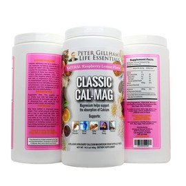 Classic Cal-Mag Powder Raspberry Lemon, Original 2:1 Formula, 16.5oz(60 Servings) Sleep &Stress Aid, for Muscle Relaxation, Leg Cramps, Bones & Teeth. Made in The USA