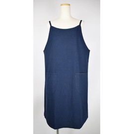 Berry Cami Apron, Stylish, Cute, Simple, Plain, Large Size, Made in Japan, Dark Navy, dark navy