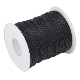 Craftdady 100 Yards 1mm Black Waxed Cotton Cord Macrame Bracelet Necklace Jewelry Making Waxed Beading Thread String