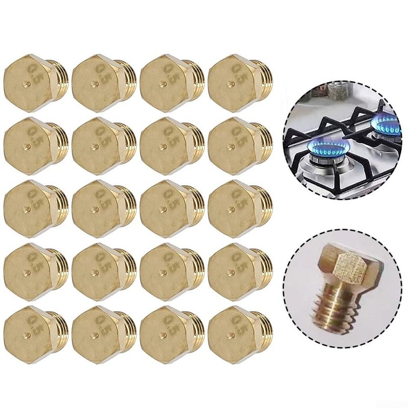 Pack of 20 Burner Nozzles, 0.5 mm Burner Gas Stove