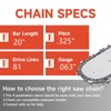 Dunhil Chainsaw Chains 3 Pack 20" .325-063-81DL Ripping Chainsaw Chain