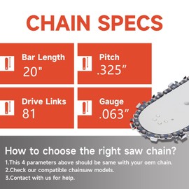 Dunhil Chainsaw Chains 3 Pack 20" .325-063-81DL Ripping Chainsaw Chain for Stihl MS261 MS271 MS291