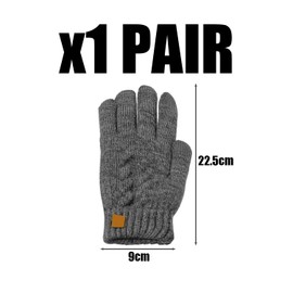 WUFGWBD 1 Pair Of Gray Velvet Gloves, Warm Knitted Gloves, Touch Screen Gloves, Outdoor Cold-Proof Gloves, Sports Gloves