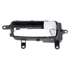 TRQ Front Right Interior Door Handle Black Housing With Chrome Lever Passenger Side Compatible with 2007-2012 Nissan Sentra
