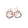 MAIHAO Fashion Rhinestone Double Circle Hoop Earrings for Women Geometric