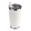 SILICANICE White Removable Straw Carbonated Drink 20 oz Stainless Steel