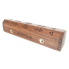 Decorative Sheesham Wood Box with Yin Yang Design