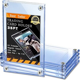 5 Pieces 4-Screw Trading Card Protector, Baseball Card Protector, 35 PT Acrylic Card Holder Clear Display Card Protector for Baseball Football Sports Card Trading Cards Game Card Storage and Display