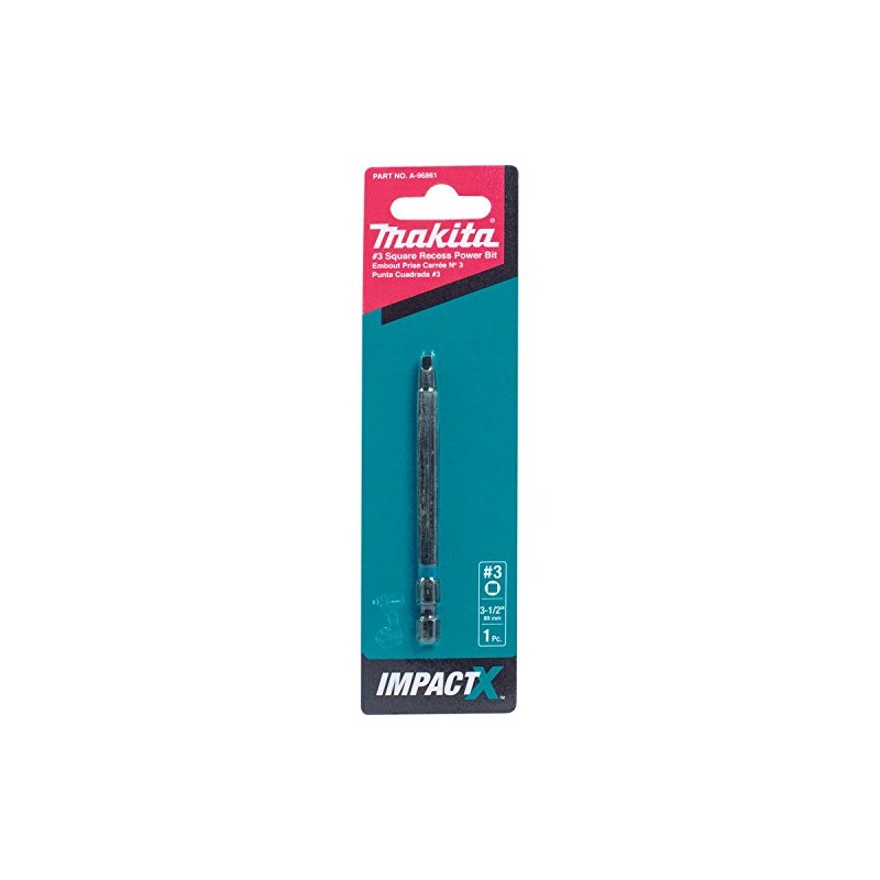 Makita A-96861 Impactx #3 Square Recess 3-1/2″ Power Bit