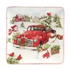 Certified International Red Truck Snowman 10.25" Dinner Plates, Set of