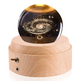 Mozalida Birthday Gift, Genuine, Music Box, Universe, Galaxy, Christmas, Snow Globe, Valentine's Day, Moon Lamp, Girlfriend, Crystal Ball, Indirect Lighting, Bedside Lamp, LED Light, USB Charging,
