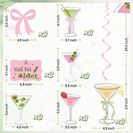 Liyquint Elegant Martini-Themed Ceiling Hanging Swirl Decorations for A Tiny Bit Older Birthday Party, Bachelorette, Bridal Shower, or Girls Night Out – Perfect Party Supplies for Martini Bar Decorations. (21)