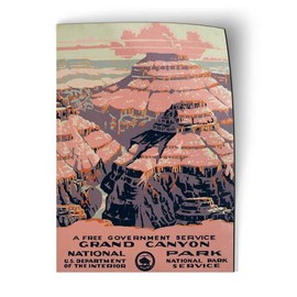Grand Canyon National Park Vintage Poster Design - Magnet - Car Fridge Locker - 3"