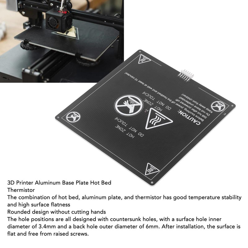 3D Printer Heated Bed 220x220mm 3mm Thick Aluminum Hot Bed