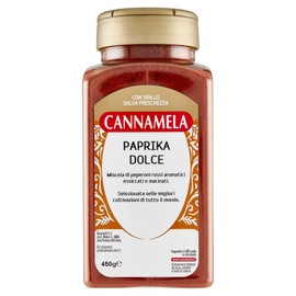 Cannamela - Linea Vasi PET, Paprika Dolce, Confezione da 450g. Ideale per carni, patate, zuppe, cereali e legumi
