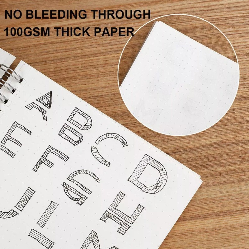 RETTACY Bullet Dotted Journal 2-Pack - B5 Dotted Grid Spiral