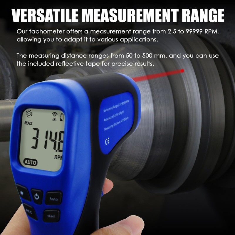 Laser Photo Tachometer RPM Gauge Tester for Engine Digital and