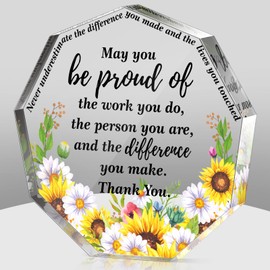 Yinder Thank You Gift for Women Inspirational Gift Office Coworker Gifts Graduation Gift for Friends Classmates Colleague Leaving Job Farewell Gift Teacher Appreciation Keepsake(Sunflower)