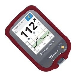 SNK No-Slip Silicone Case for Freestyle Libre 3 Freestyle Libre 2 (Red)