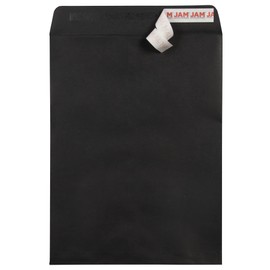 JAM PAPER 9 x 12 Open End Colored Catalog Envelopes with Peel and Seal Closure - Black - 50/Pack
