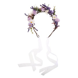 BIUDECO Bridal Flower Crown Headband Lightweight Faux Floral Wreath Handwoven Wedding Hair Accessory for Brides and Flower Elegant Photography Prop Party Decoration