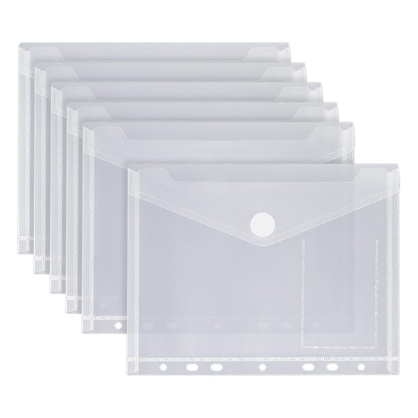 12 Pack A5 Folder with 7 Holes Plastic Dividers Transparent