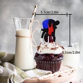 18pcs Glitter Power Men Dessert Cupcake Topper Wrestling Theme Decor Supplies Boys Men Wrestler Happy Birthday Party Decorations