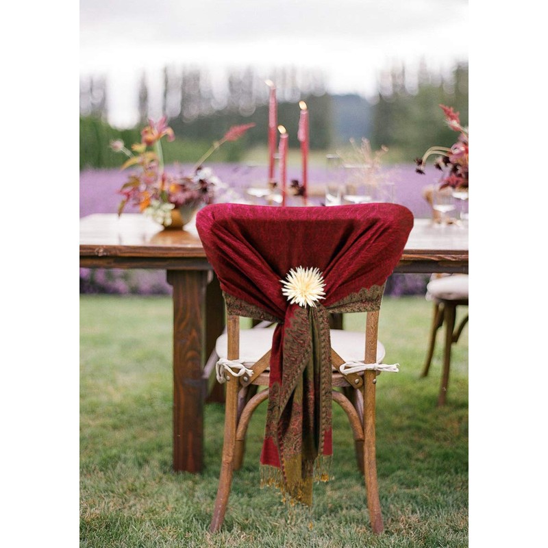 Sakkas Border Pattern Layered Reversible Woven Pashmina Shawl Scarf Wrap