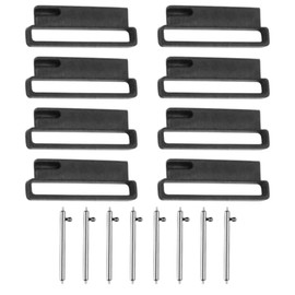 Generic 16 PCS Stainless Steel Watchband Connectors - 4 Pack: Assorted Colors, Sizes: 18mm/20mm/22mm INSANELY PARACORD (For 20mm (4 Pack), Black)