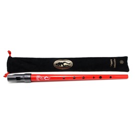 Clarke Sweetone C Traditional Irish Tin Penny Whistle & Soft Black Whistle Pouch (Red)