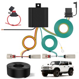 Nilight 4 Pin Trailer Wiring Harness Kit 56468 Vehicle Standard 4 Way Connector Custom for 2021 2022 2023 2024 Ford Bronco with LED taillights Simple Fit Tow Hitch