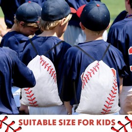 Dpaaoyer 24 Pcs Baseball Drawstring Bag Sports Gym Sports Drawstring Bag Backpack with Drawstring for Adults