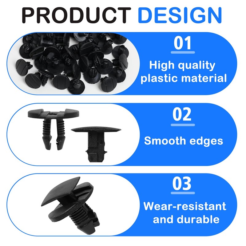 50pcs Bumper Clip 8565.53 1609267280 Bumper Clip Plastic Rivets for